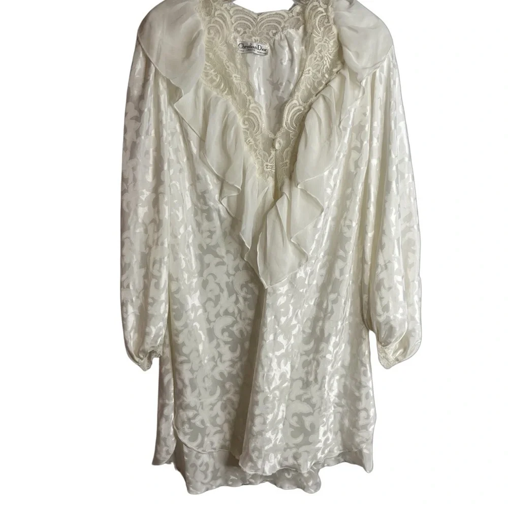 Christian Dior vintage Union Made in USA floral/paisley print/ Small night shirt - Picture 8 of 16